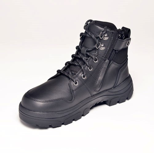 590BZN | Non Safety Black Side Zip Lace Boot (15cm)