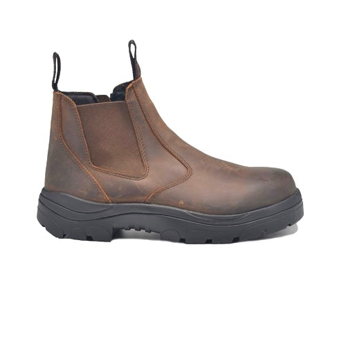 390CZN | Non Safety Crazy Horse Brown Side Elastic Boot + Zip